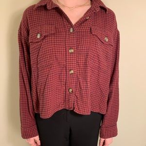 American Eagle cropped flannel